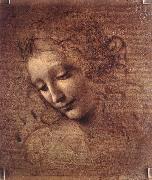 LEONARDO da Vinci, The Virgin and Child with St Anne (detail)  f